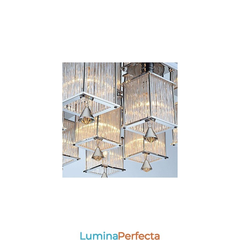 Montaj încastrat din metal cromat din cristal modern contemporan
