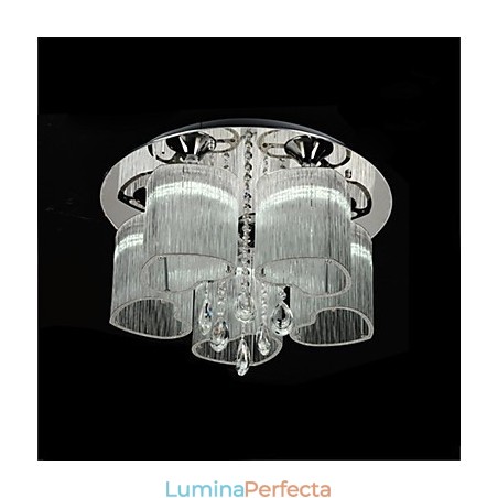 Montaj încastrat din metal cromat modern și contemporan Montaj încastrat din metal cromat modern și contemporan
