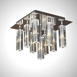Montaj încastrat din metal cromat din cristal modern contemporan