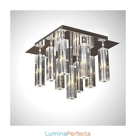 Montaj încastrat din metal cromat din cristal modern contemporan Montaj încastrat din metal cromat din cristal modern contemporan