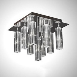 Montaj încastrat din metal cromat din cristal modern contemporan