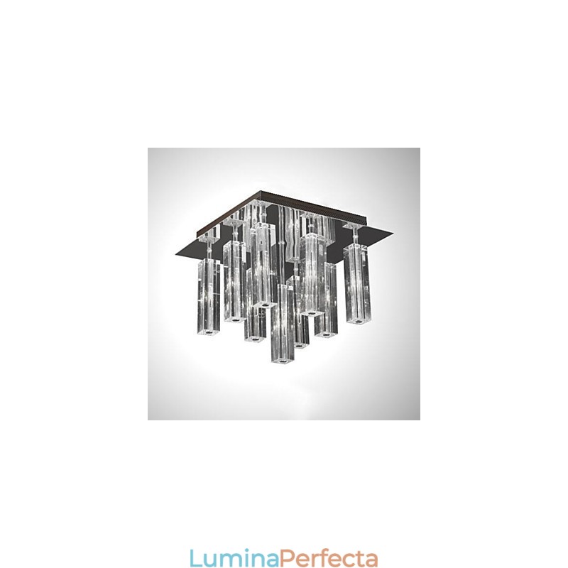 Montaj încastrat din metal cromat din cristal modern contemporan