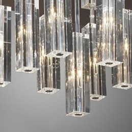 Montaj încastrat din metal cromat din cristal modern contemporan