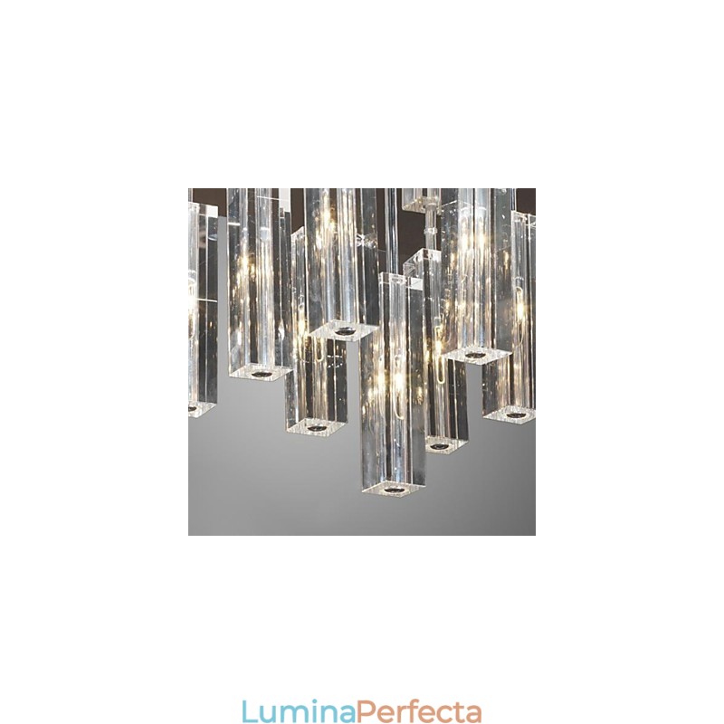 Montaj încastrat din metal cromat din cristal modern contemporan