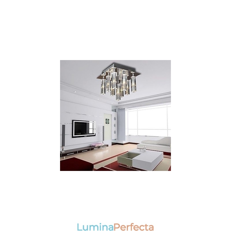Montaj încastrat din metal cromat din cristal modern contemporan