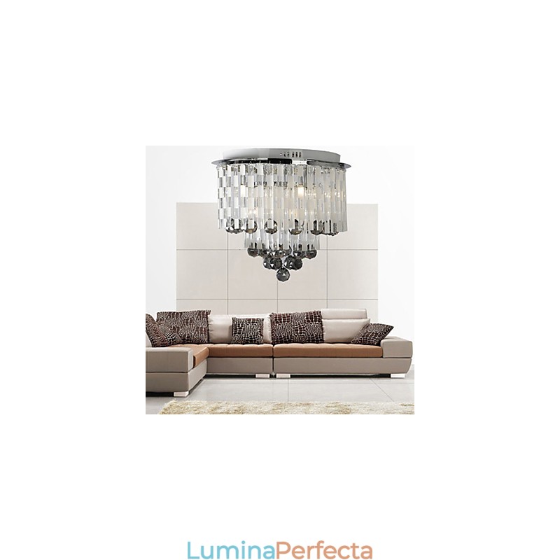 Suport semi-încastrat de cristal cu 8 lumini