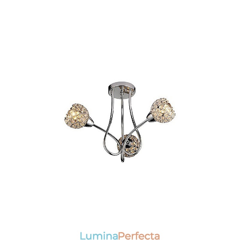 Montaj modern, strălucitor, cu 3 lumini, cu design de cristal