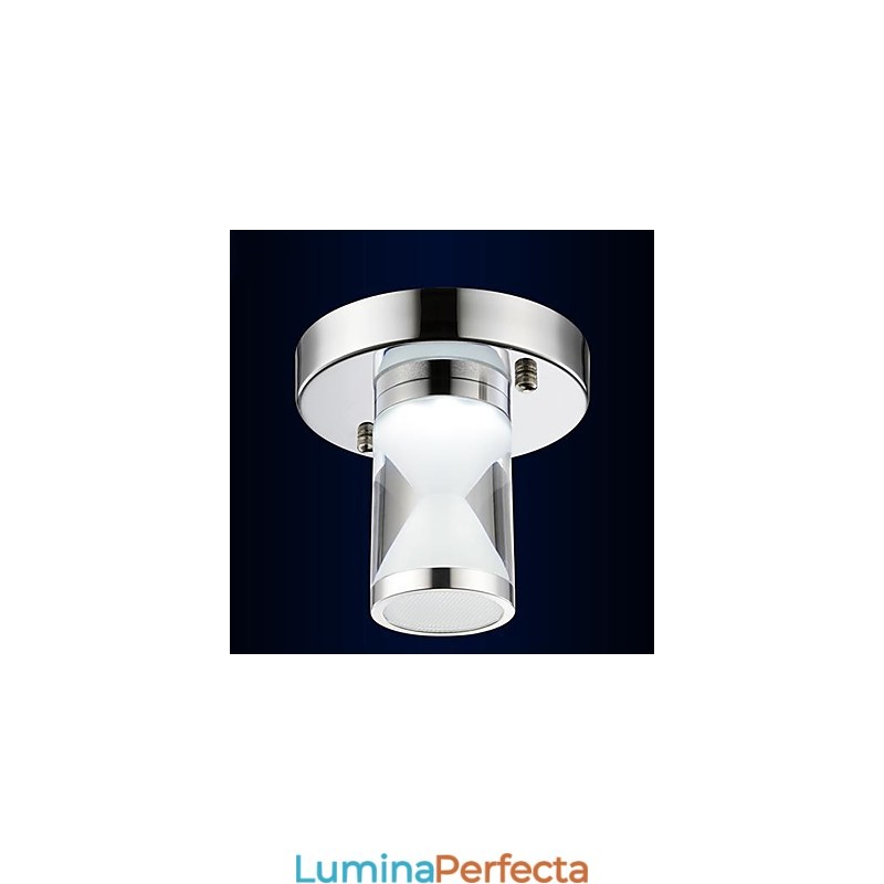 Lumină modernă, contemporană, din metal cromat
