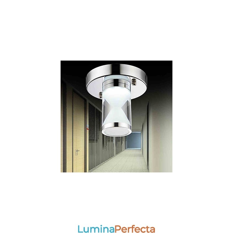 Lumină modernă, contemporană, din metal cromat