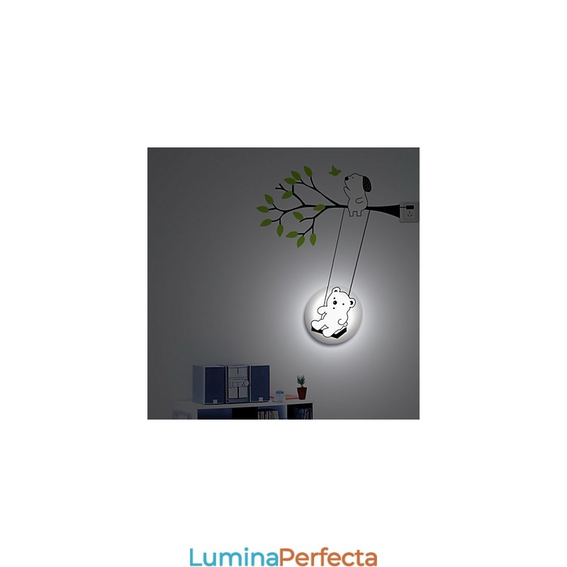 Little Bear Lumină din plastic rezistentă la temperaturi ridicate și lampă de perete creativă 3D din hârtie de perete