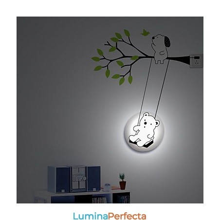 Little Bear Lumină din plastic rezistentă la temperaturi ridicate și lampă de perete creativă 3D din hârtie de perete