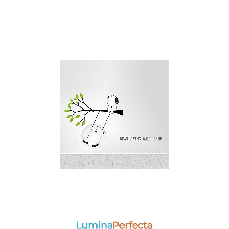 Little Bear Lumină din plastic rezistentă la temperaturi ridicate și lampă de perete creativă 3D din hârtie de perete