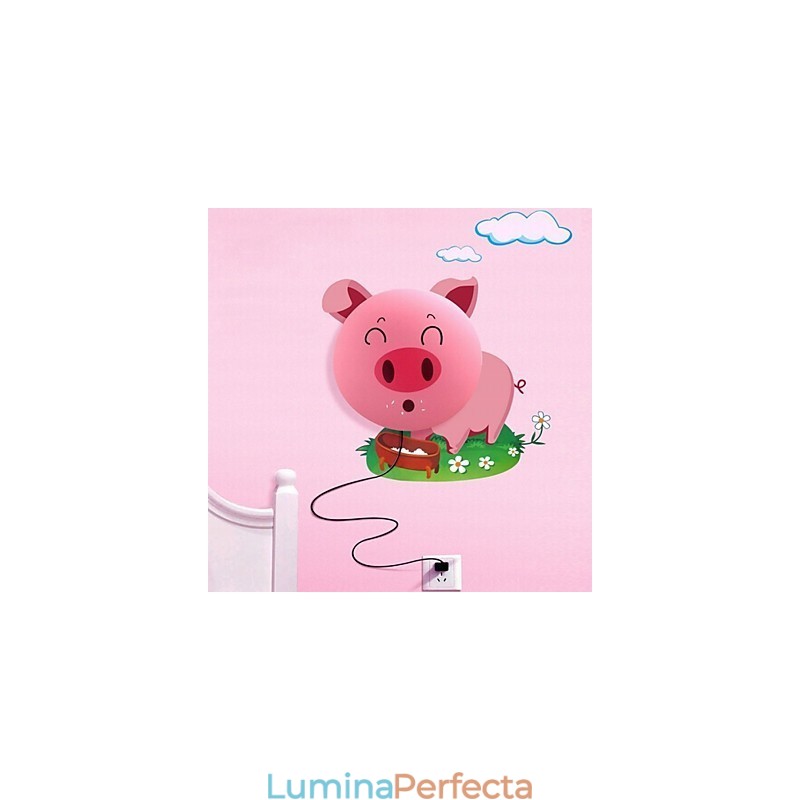 Tapet Aplice Față de flori DIY Atmosferă distracție Noapte Copii Lampă de noptieră Decorare Porc Roz