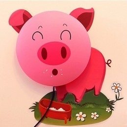 Lumina din plastic rezistentă la temperaturi înalte de porc și 10 C poate îndepărta lampa de perete creativă 3D de perete
