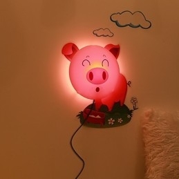 Lumina din plastic rezistentă la temperaturi înalte de porc și 10 C poate îndepărta lampa de perete creativă 3D de perete