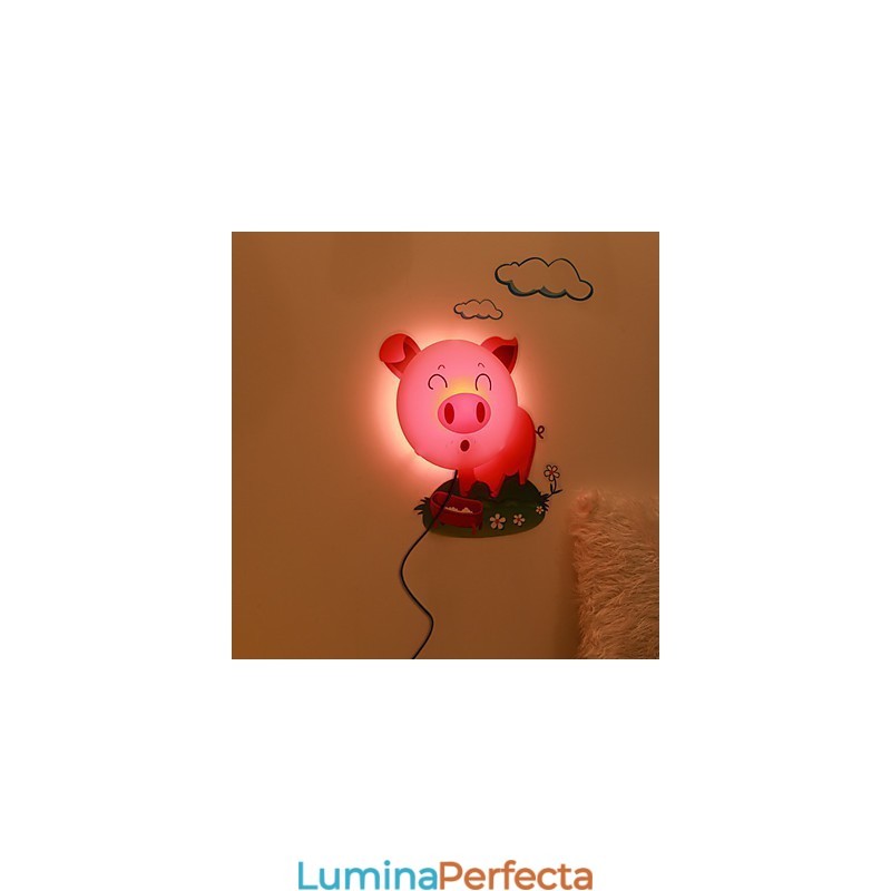 Lumina din plastic rezistentă la temperaturi înalte de porc și 10 C poate îndepărta lampa de perete creativă 3D de perete