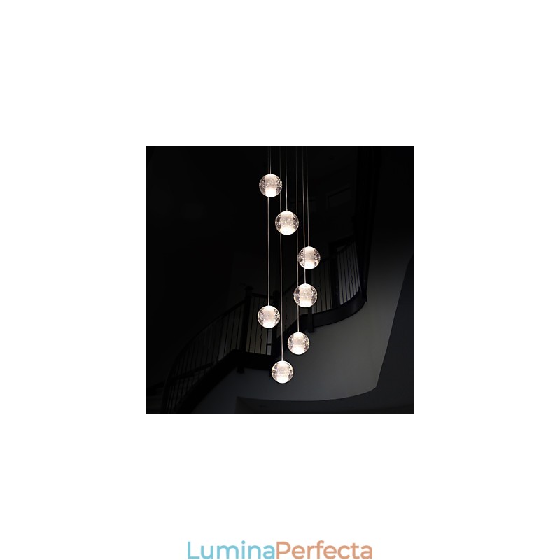 Lampă suspendată modernă Lampă suspendată G4 Retroifit 7 lumini cristal cromat pentru lumina scărilor