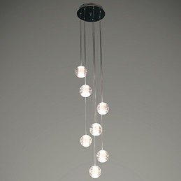 Lampă suspendată modernă Lampă suspendată G4 Retroifit 7 lumini cristal cromat pentru lumina scărilor