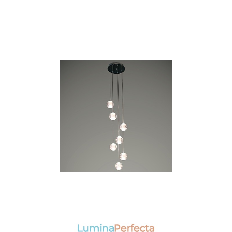 Lampă suspendată modernă Lampă suspendată G4 Retroifit 7 lumini cristal cromat pentru lumina scărilor