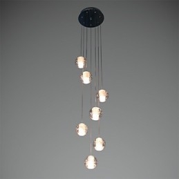 Lampă suspendată modernă Lampă suspendată G4 Retroifit 7 lumini cristal cromat pentru lumina scărilor