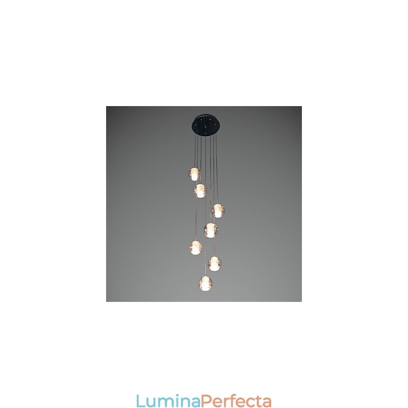 Lampă suspendată modernă Lampă suspendată G4 Retroifit 7 lumini cristal cromat pentru lumina scărilor