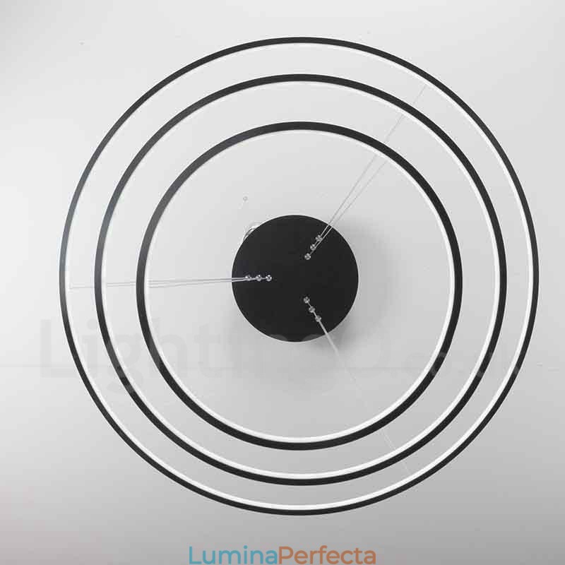 Lampă suspendată reglabilă cu telecomandă, design modern, trei inele