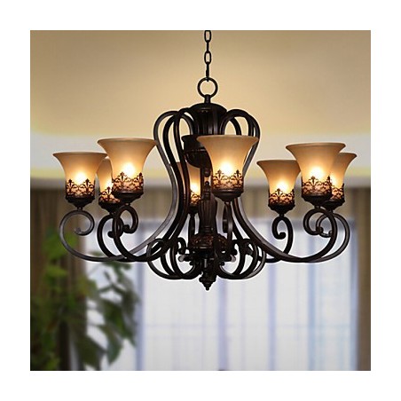 Candelabru Pandantiv 8 Lumini Vintage Country Island Metal+Sticlă Candelabru Pandantiv 8 Lumini Vintage Country Island Metal+Sticlă