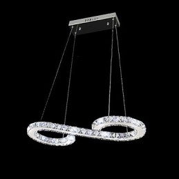 Lampă suspendată modernă, din metal cromat, din cristal
