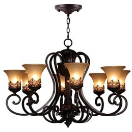 Candelabru Pandantiv 8 Lumini Vintage Country Island Metal+Sticlă