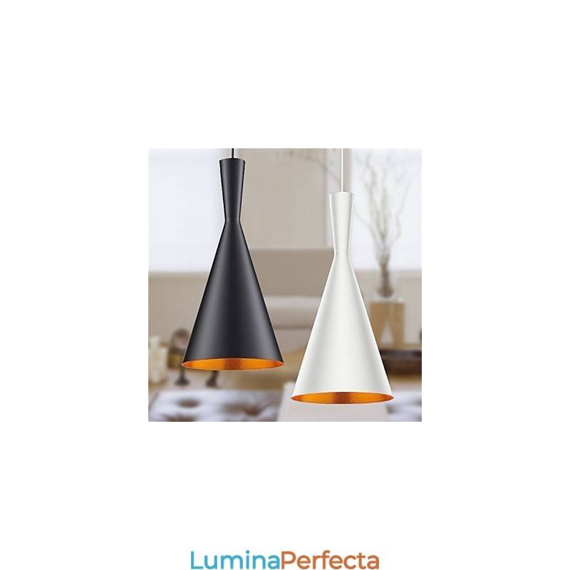 Lampă suspendată Retro Vintage Tom Dixon Design Negru Alb Lămpi cu pandantiv Cafe tip C