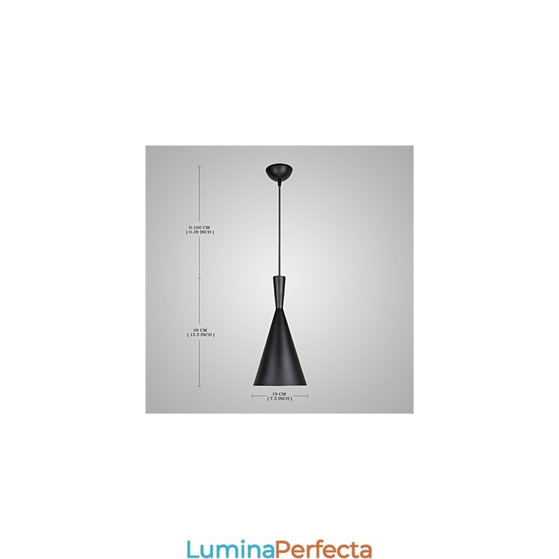 Lampă suspendată Retro Vintage Tom Dixon Design Negru Alb Lămpi cu pandantiv Cafe tip C
