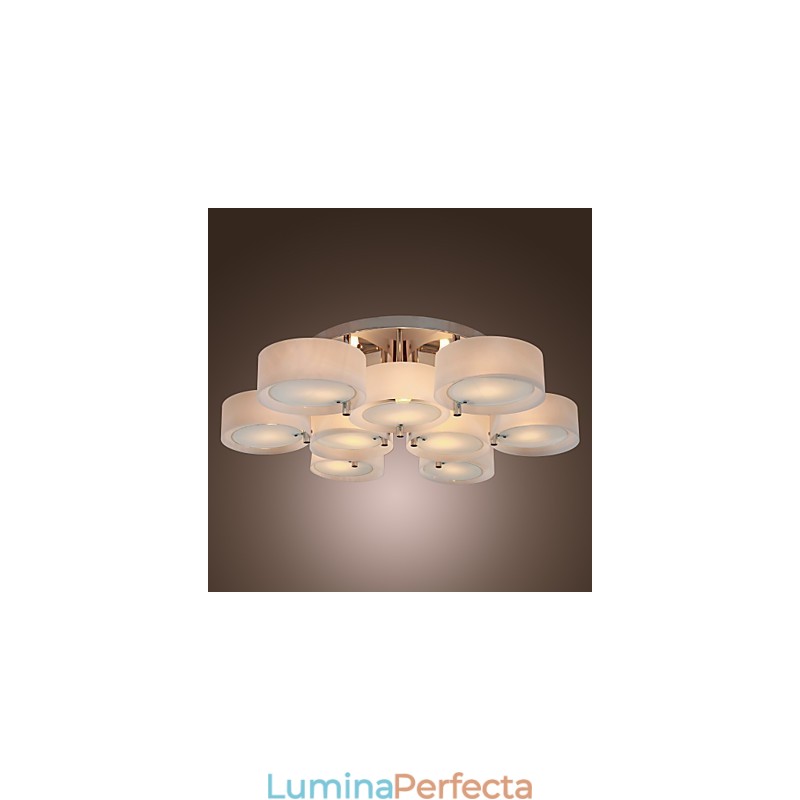 Candelabru modern, contemporan, din metal cromat, montat încastrat