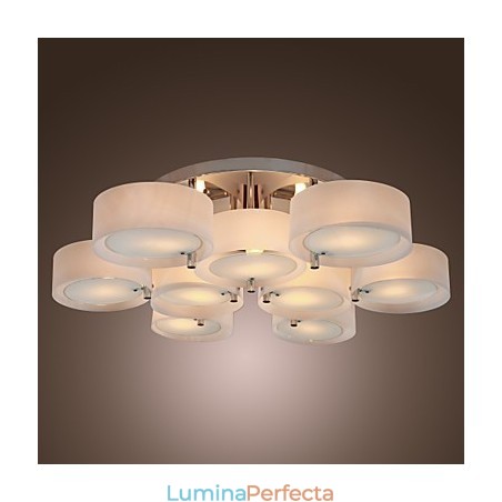 Candelabru modern, contemporan, din metal cromat, montat încastrat Candelabru modern, contemporan, din metal cromat, montat încastrat