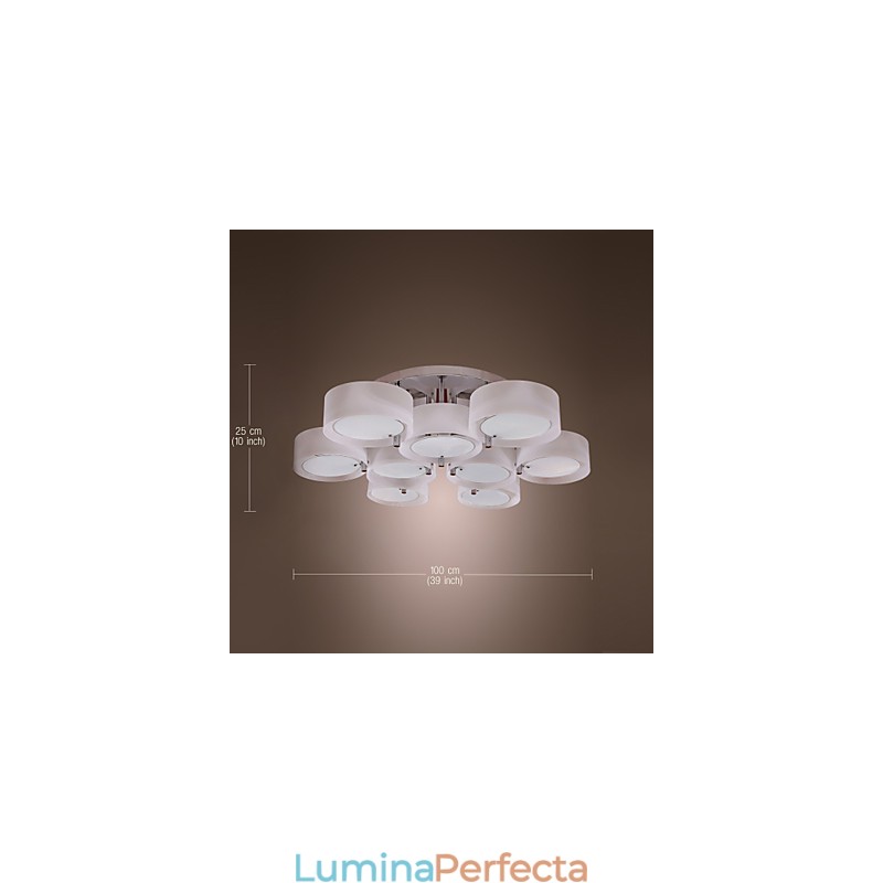 Candelabru modern, contemporan, din metal cromat, montat încastrat
