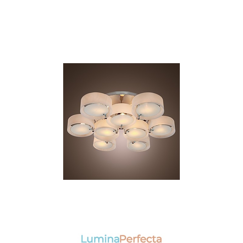 Candelabru modern, contemporan, din metal cromat, montat încastrat