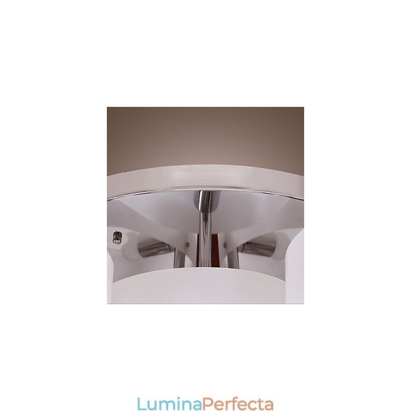 Candelabru modern, contemporan, din metal cromat, montat încastrat