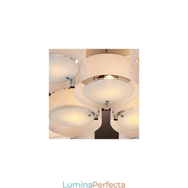 Candelabru modern, contemporan, din metal cromat, montat încastrat