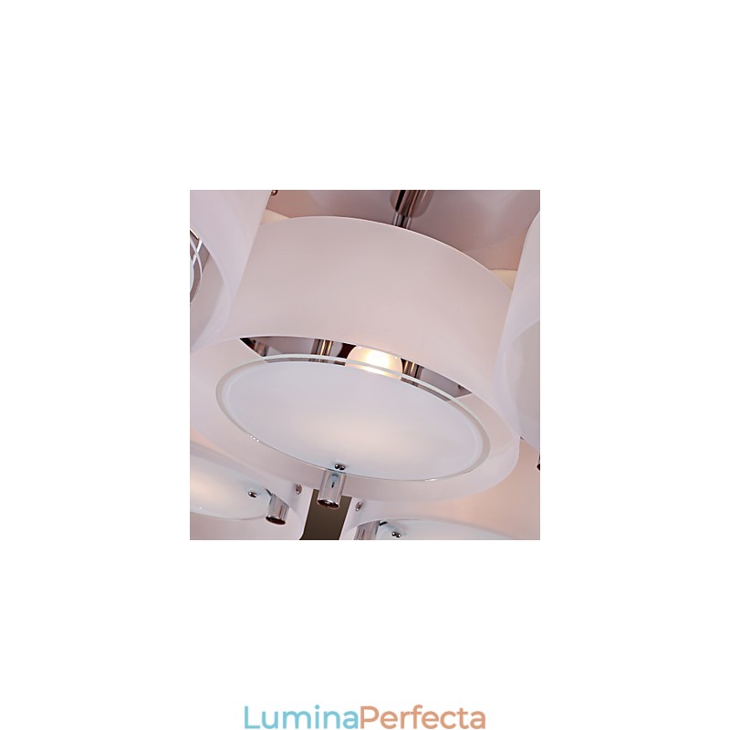 Candelabru modern, contemporan, din metal cromat, montat încastrat