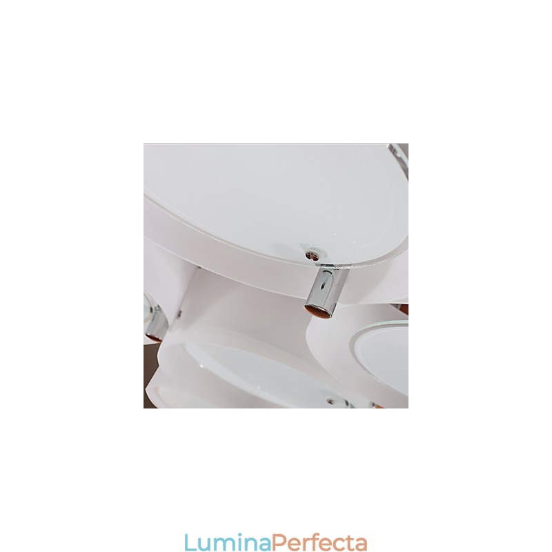 Candelabru modern, contemporan, din metal cromat, montat încastrat