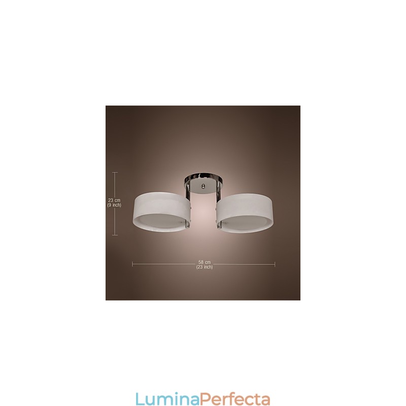 Candelabru modern, contemporan, din metal cromat, montat încastrat
