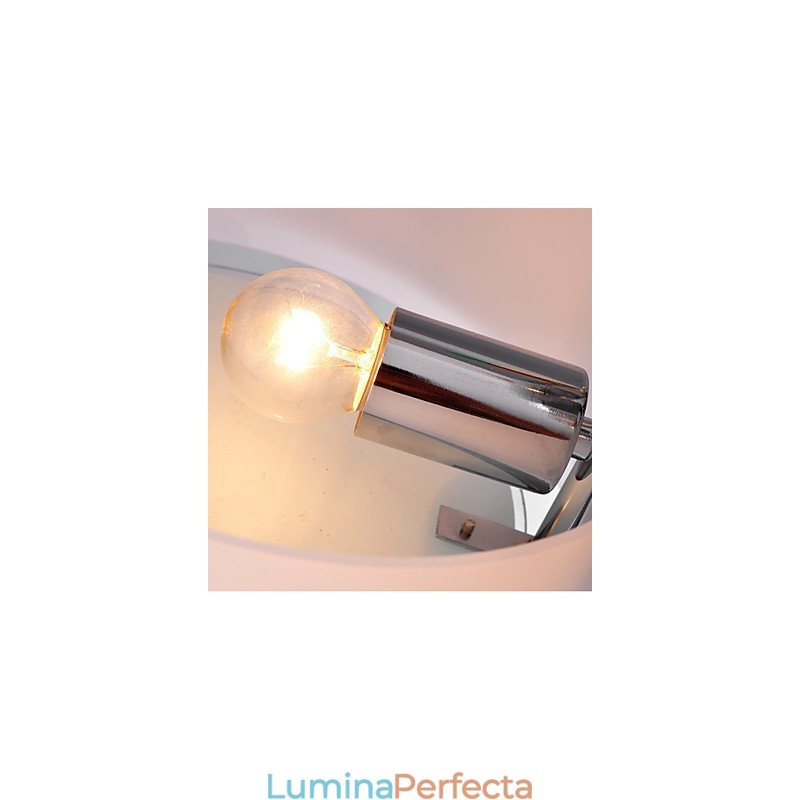 Candelabru modern, contemporan, din metal cromat, montat încastrat