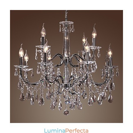 Candelabru Cristal Modern 2 Nivele Living 12 Lumini Candelabru Cristal Modern 2 Nivele Living 12 Lumini