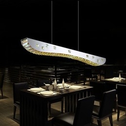 Lampă de suspendare din cristal Lampă de suspendare din metal cromat chihlimbar sau cristal transparent