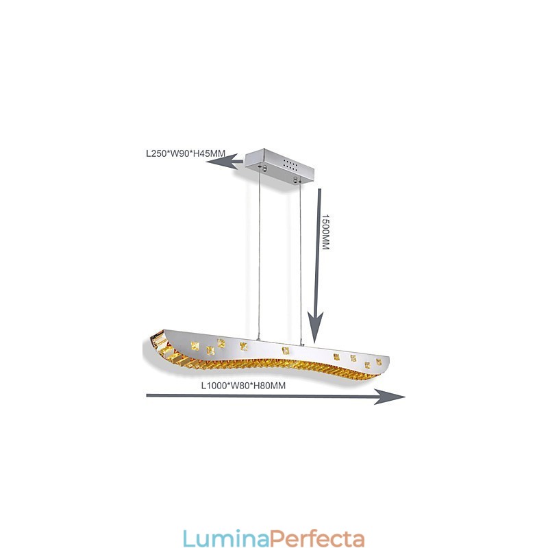 Lampă de suspendare din cristal Lampă de suspendare din metal cromat chihlimbar sau cristal transparent