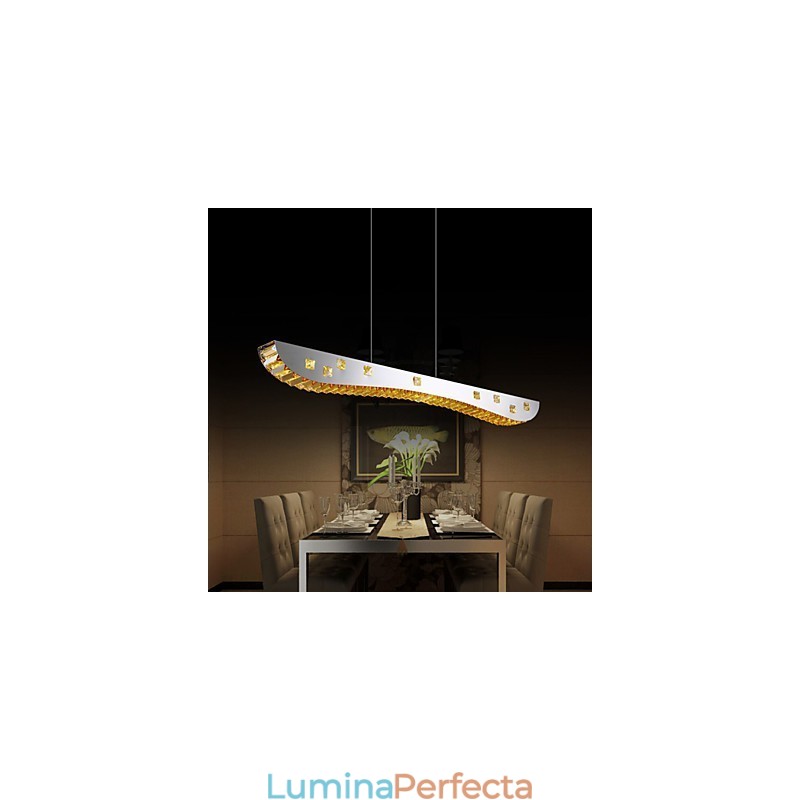 Lampă de suspendare din cristal Lampă de suspendare din metal cromat chihlimbar sau cristal transparent