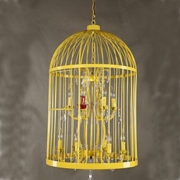 Candelabru Vintage Iron Cage Scara Lampa Cristal
