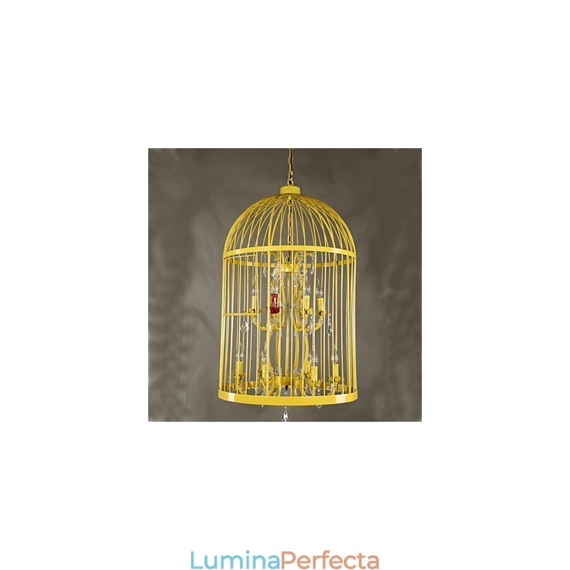 Candelabru Vintage Iron Cage Scara Lampa Cristal