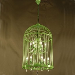 Candelabru Vintage Iron Cage Scara Lampa Cristal