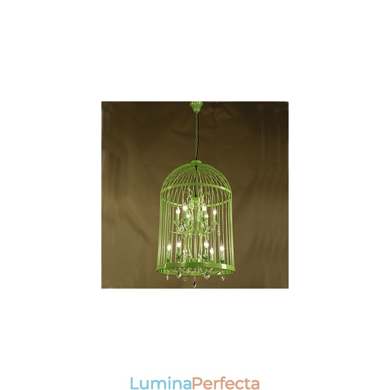 Candelabru Vintage Iron Cage Scara Lampa Cristal