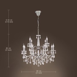 Candelabru Cristal Modern 2 Nivele Living 12 Lumini